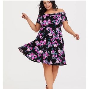 Torrid 2 Pink Floral Dress Off Shoulder